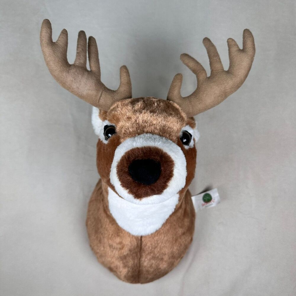 Plush Adore Company Whitetail Buck Deer Head Wall Mount Plush Trophy Cabin Decor